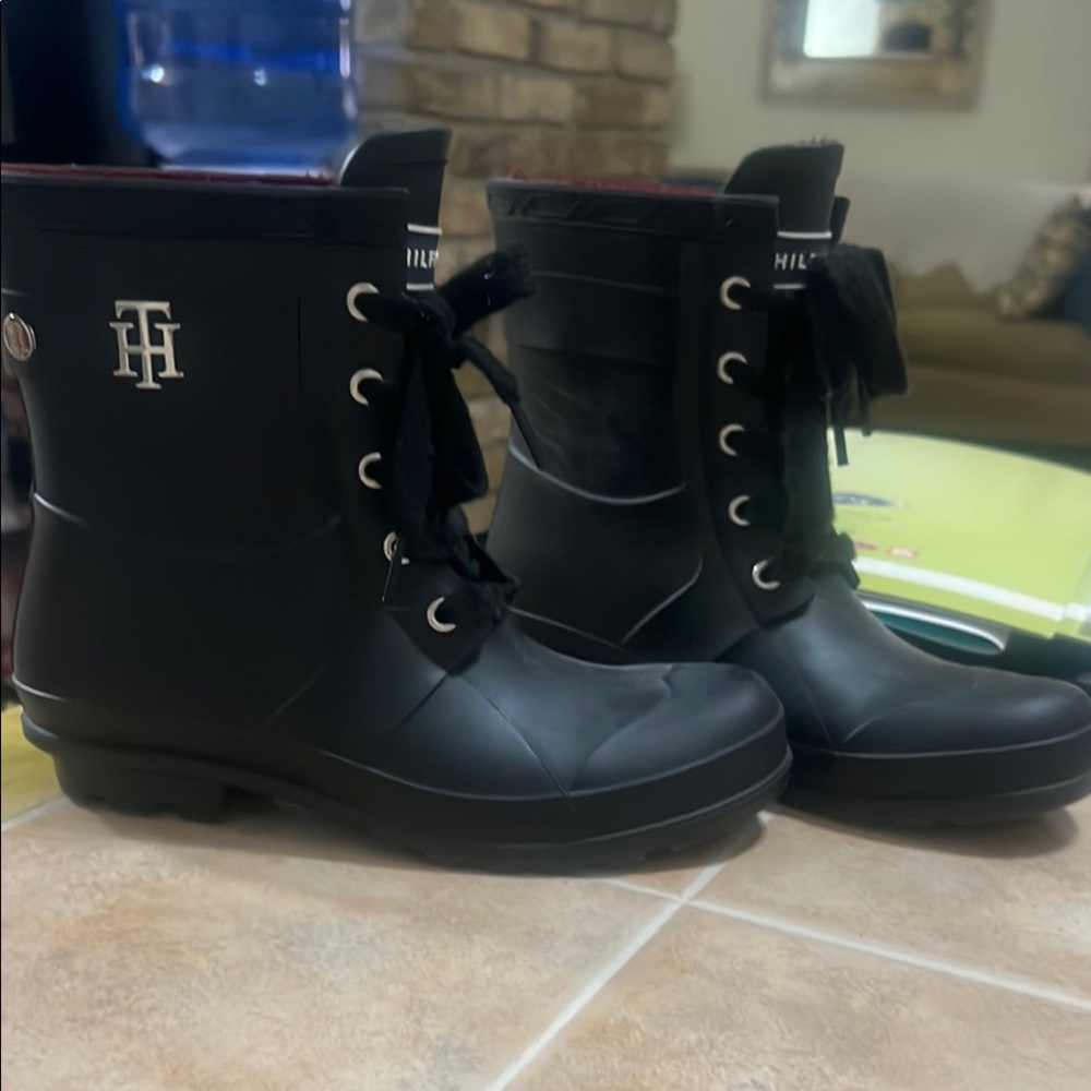 Tommy Hilfiger Black Rain Boots